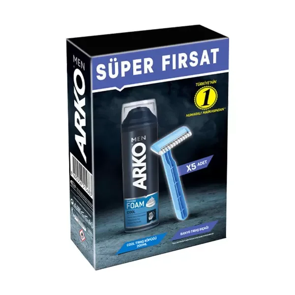  Arko Men Banyo 5&amp;#39;Li + Cool Köpük Pro 200Ml