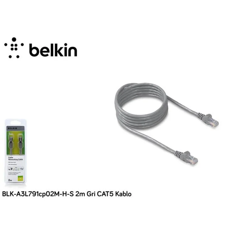 Belkin BLK-A3L791cp02M-H-S 2m Gri CAT5 Kablo
