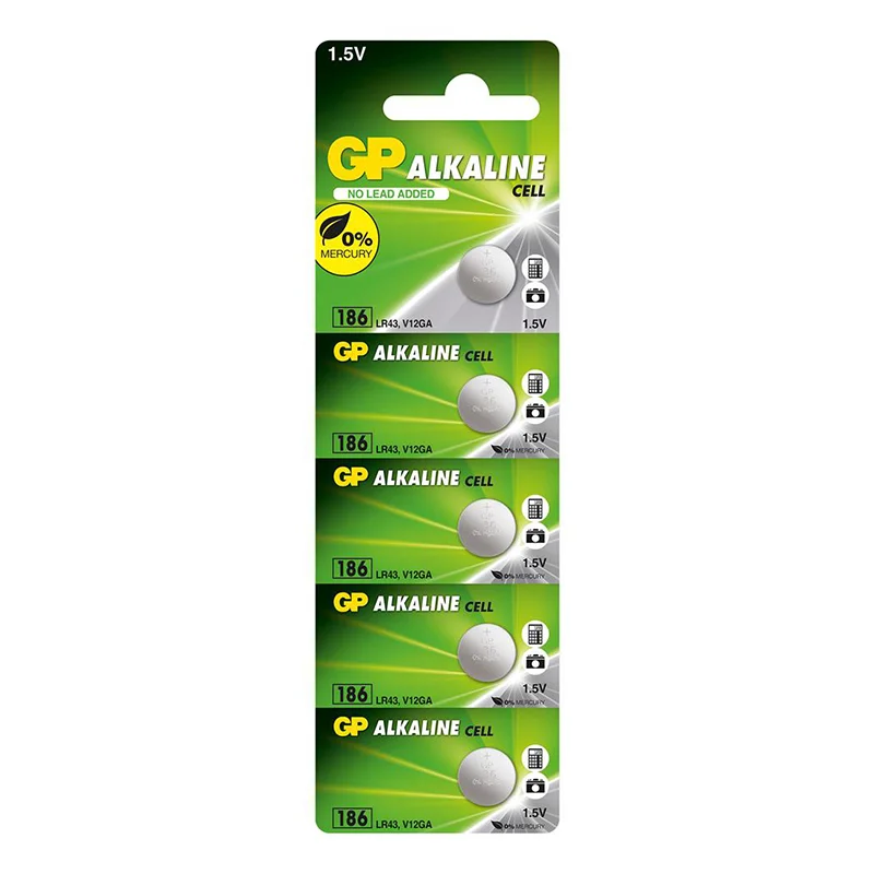 GP186-C5 LR43 Alkalin Düğme Pil 5&amp;#39;li Paket