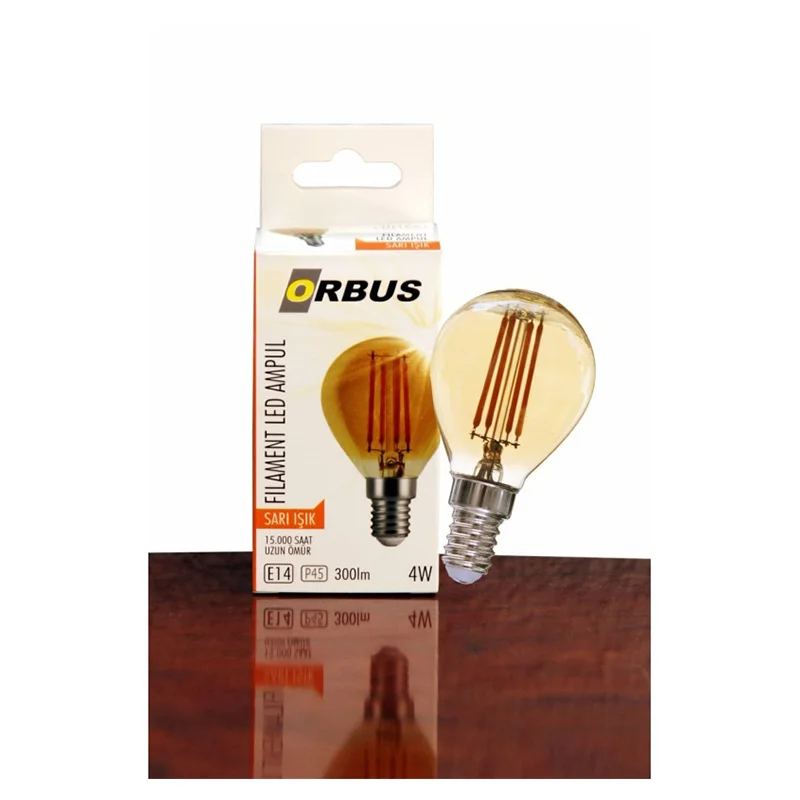 Orbus ORB-PC45 Mum 4W E14 Şeffaf Dekoratif Led Ampul 400 Lm Ra80 220-240V-50Hz