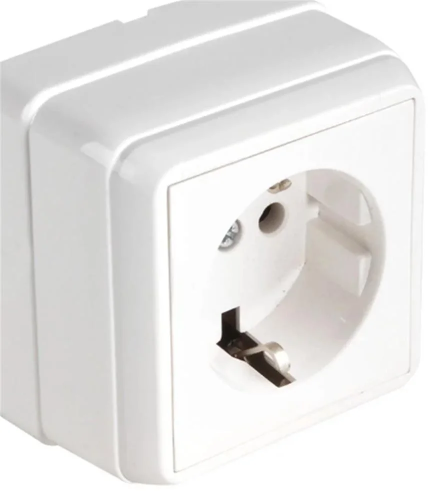 Mutlusan Bron Sıva Üstü Topraklı Priz Beyaz ( 2160 100 0201)