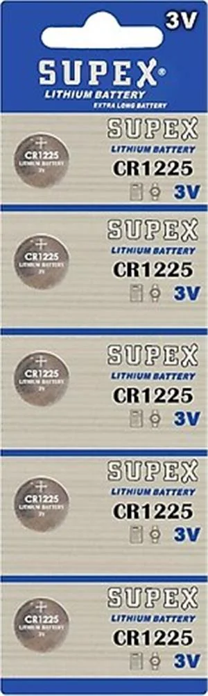 Supex CR1225-C5 3V Lityum Düğme Pil 5'li Paket