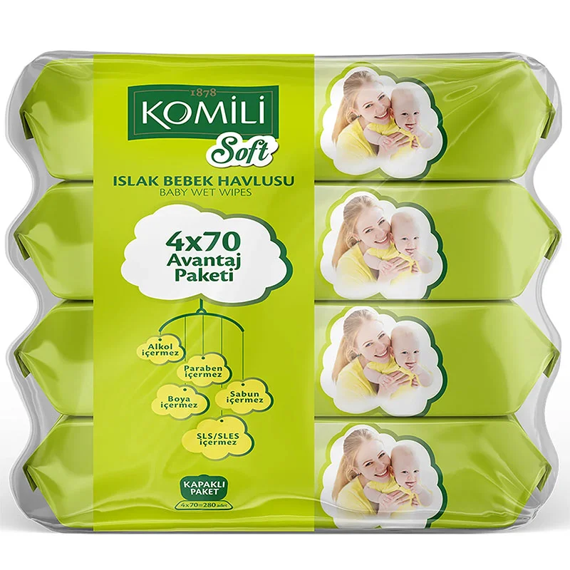 Komili Soft Bebek Islak Mendil 4x70 Adet