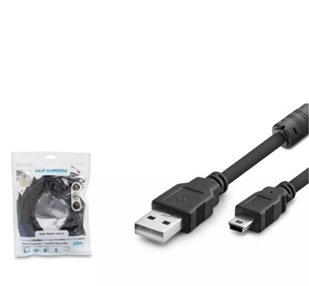 Hadron Hdx7520 Usb Mini V3-5Pin To Usb Kablo 5M Siyah