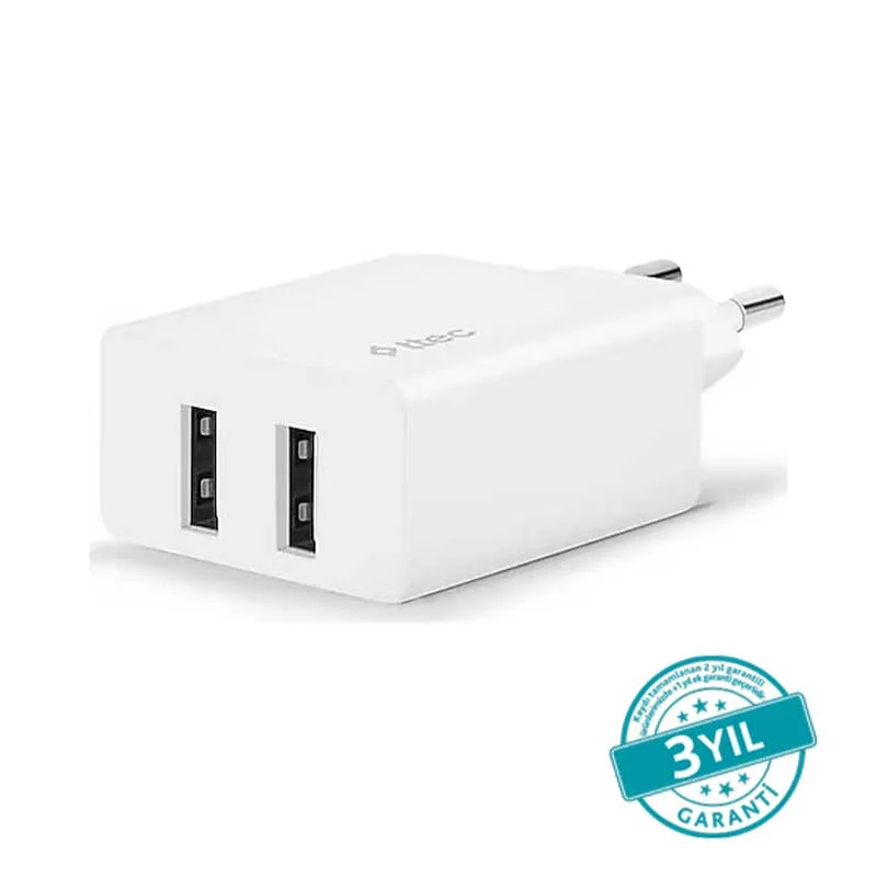 ttec SmartCharger Duo 2.4A Seyahat Şarj Aleti Çift USB