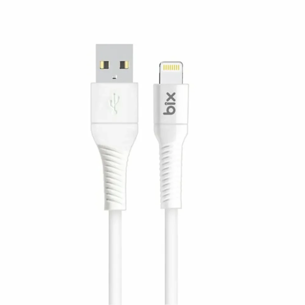 Bix BX102L 18W USB-A to Lightning Hızlı Şarj ve Data Kablosu Beyaz 1 Metre