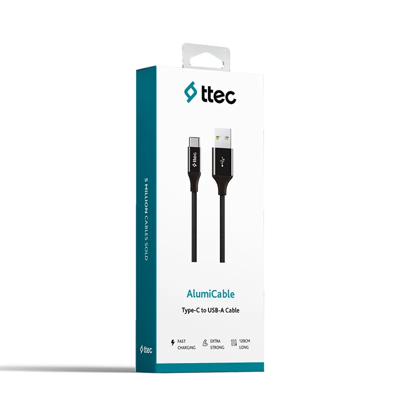 Ttec 2Dk18S  Alumicable Typec Şarj Kablosu,Siyah