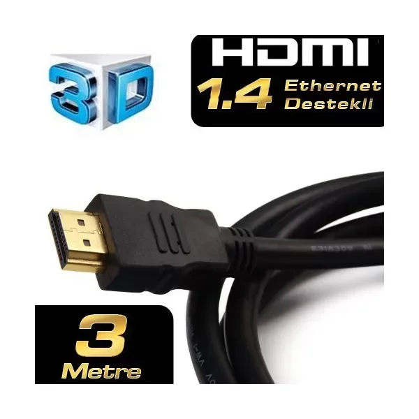 Dark v1.4 HDMI 3m, 4K / 3D ve Ağ Destekli Altın Uçlu Kablo