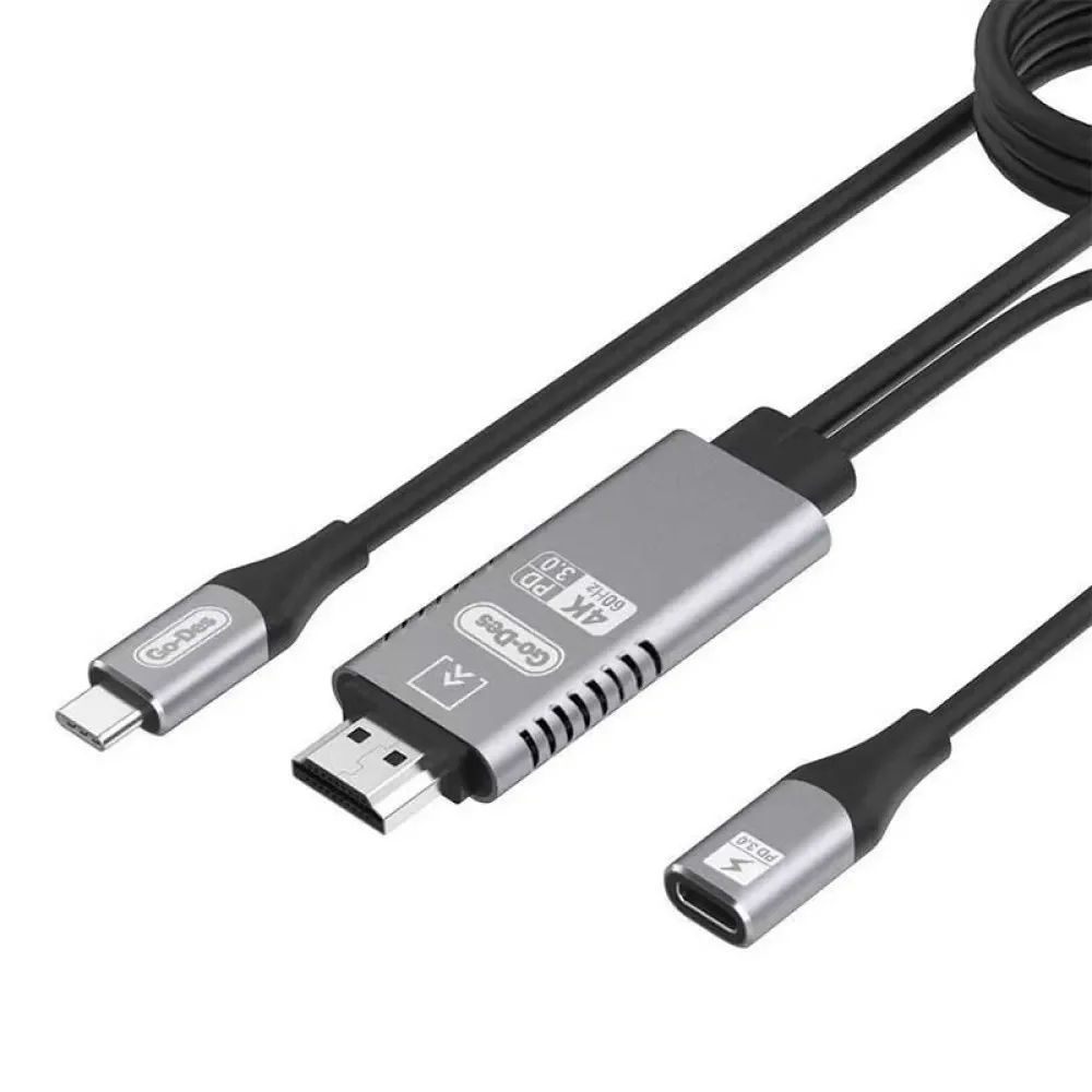 Go Des GD-8770 Type-C To HDMI Kablo Siyah