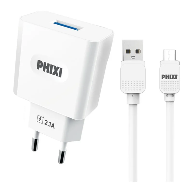 Phixi 2.1A Mikro USB Hızlı Şarj ve 3A Kablo
