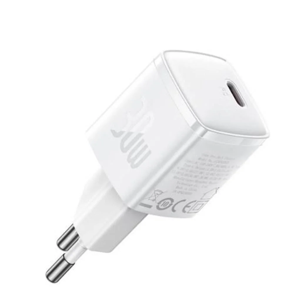 Baseus CCXF000302 30W USB-C Beyaz Şarj Adaptörü