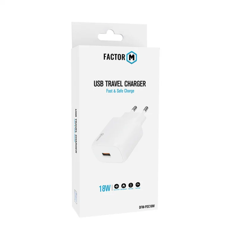 Factor-M Hızlı Şarj Adaptörü (18W) -Beyaz