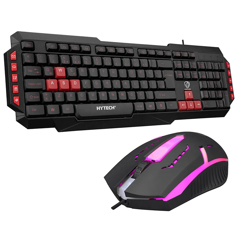 Hytech HYK-46 COMBO  Siyah USB Kırmızı Tuşlu Q Gaming Oyuncu Klavye +mouse set