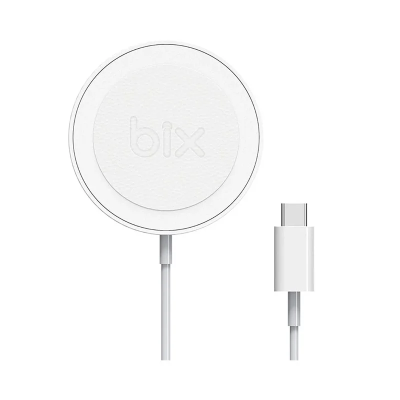 Bix BXMG15 15W Manyetik Magsafe iPhone 12/13/14/15 Serisi ve Airpods ile Uyumlu Kablosuz Şarj Cihazı Beyaz