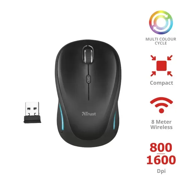 Trust 22333 Yvi Fx Kablosuz Mouse,Siyah