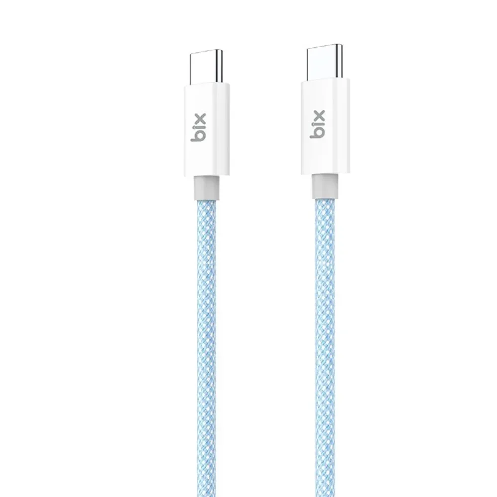 Bix T2CC Type-C'den Type-C'ye 60W Örgülü PVC Kablo 1m