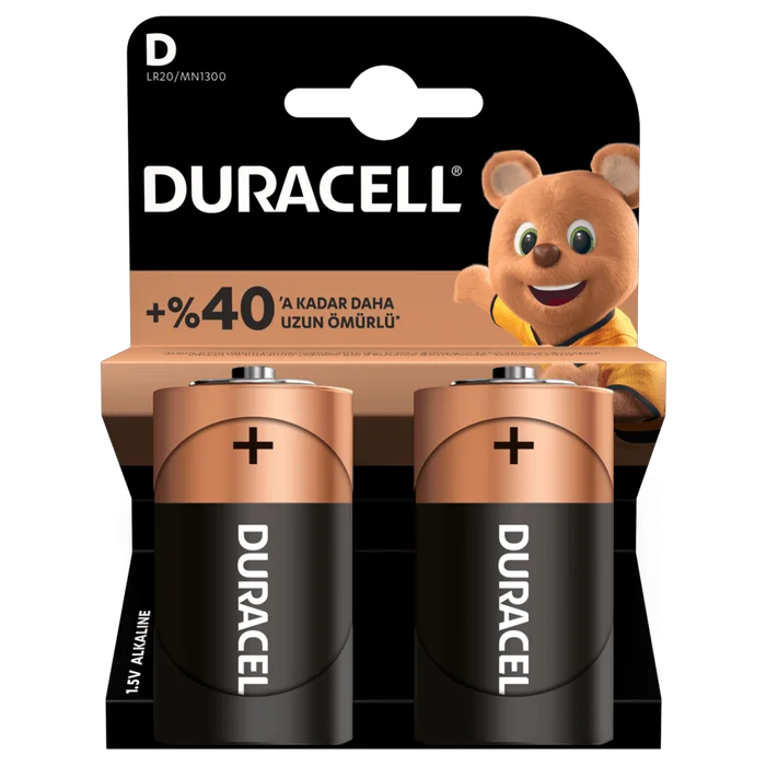 Duracell D Büyük Pil 2'li Kart