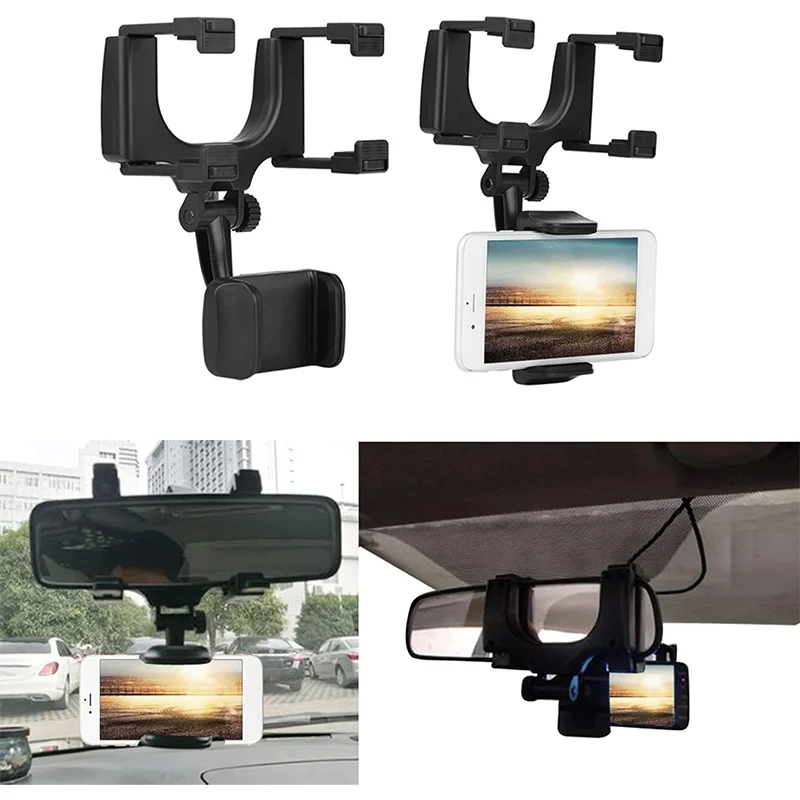 Evrensel Dikiz Aynası Montajı Araç Dikiz Aynası Montajı Telefon Tutucu Standı ABS Plastik Telefon GPS Akıllı Telefon için