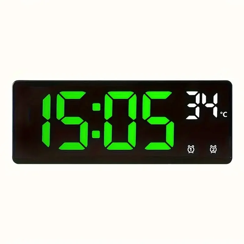 Nie Fantezi Temalı Dijital Alarm Saat, Ayna Yüzeyi, LED Ekran, Sıcaklık ve Tarih, 5 Parlaklık Seviyesi, 2 Özelleştirilebilir Alarm Ayarı, Uykuya Dalma Fonksiyonu, Ses Kontrolü - Plastik Dikdörtgen Şek