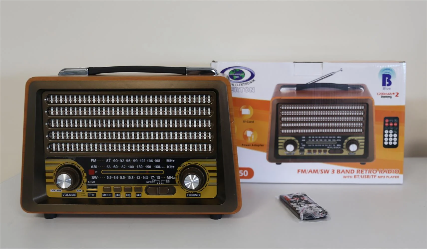 Everton Rt-750  Bluetooth Fm-Usb-Tf-Aux  Şarjlı Nostaljik Radyo