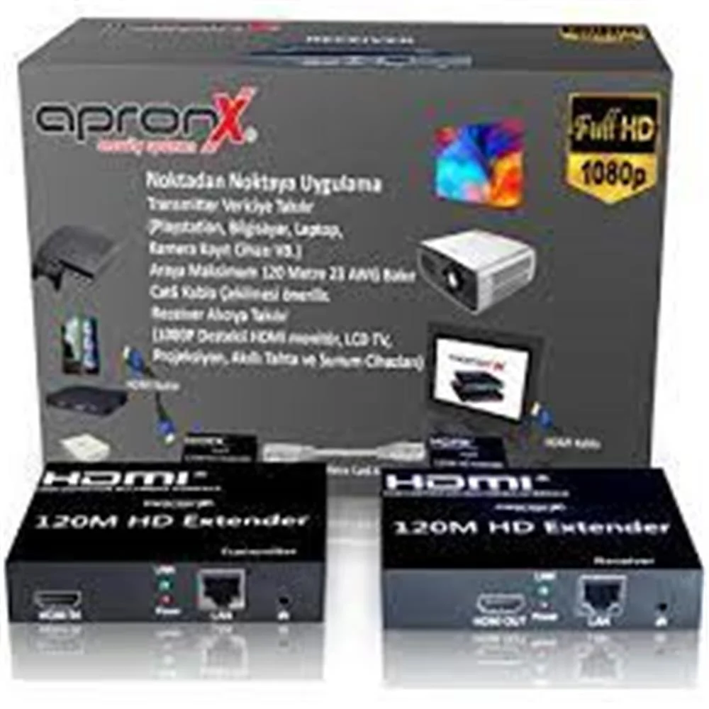 Apronx APX-USB120M-B Cat5e-Cat6 120 metre FullHd 1080P HDMI Extender