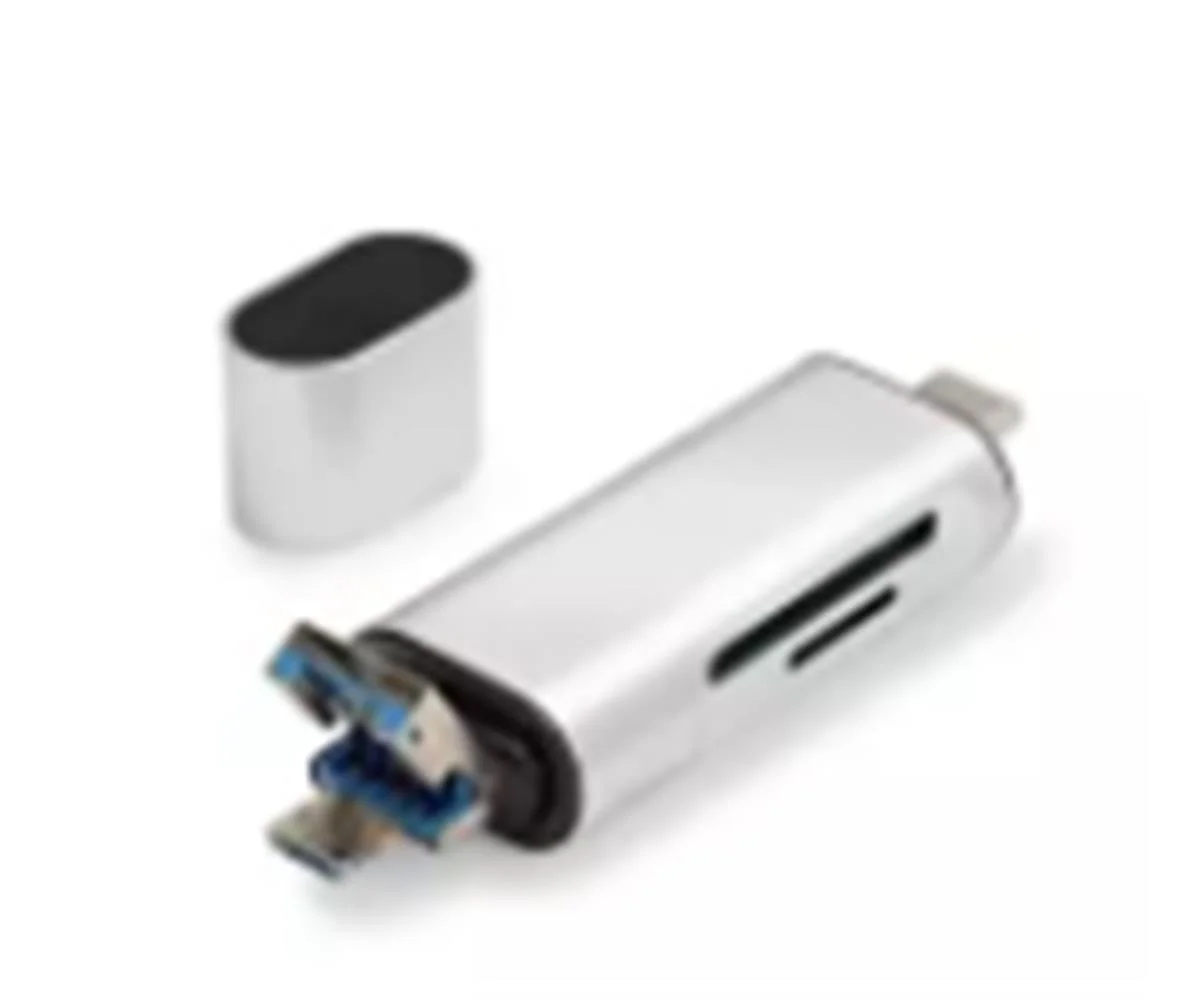 Hadron HDX7053 Kart Okuyucu Type-C OTG | microSD + SD Destekli | 480Mbps Gri