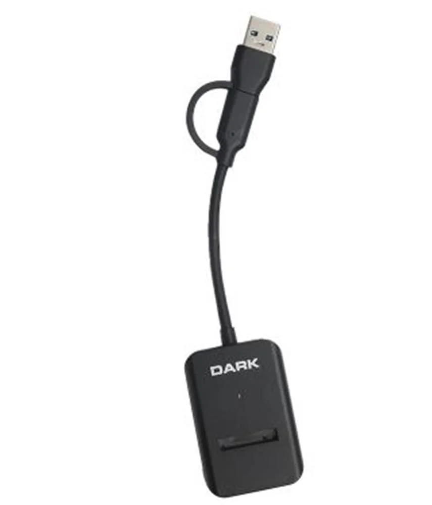 Dark USB-A + USB-C 10- M Key M.2 NVMe SSD Taşınabilir  Disk Yerleştirme Adaptörü DK-AC-DSEM3