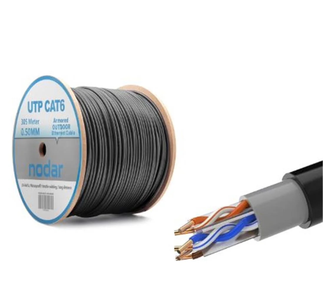 Nodar Nd2000 Utp Cat6 Dışmekan Kablo 23Awg Çift Pvc 4P- 1-0.50Mm Cca 305M Siyah