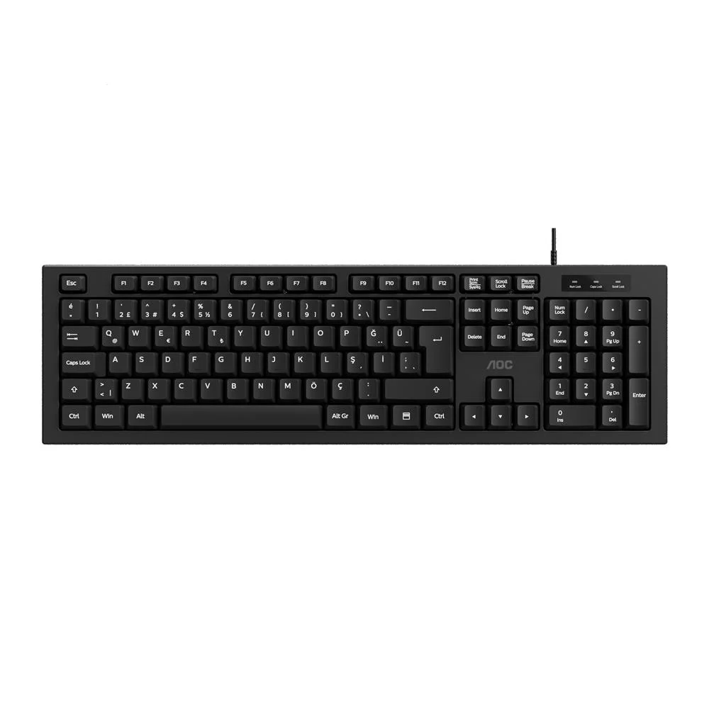 AOC KB130B-38 Usb Siyah Türkçe Kablolu Standart Klavye