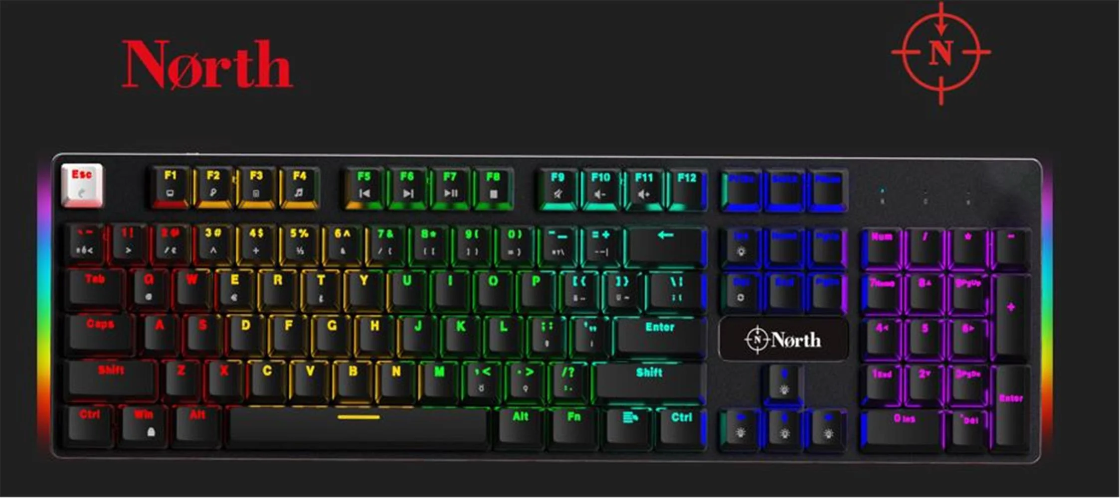 North Shield Blue Switch Türkçe Q RGB Mekanik Gaming Klavye