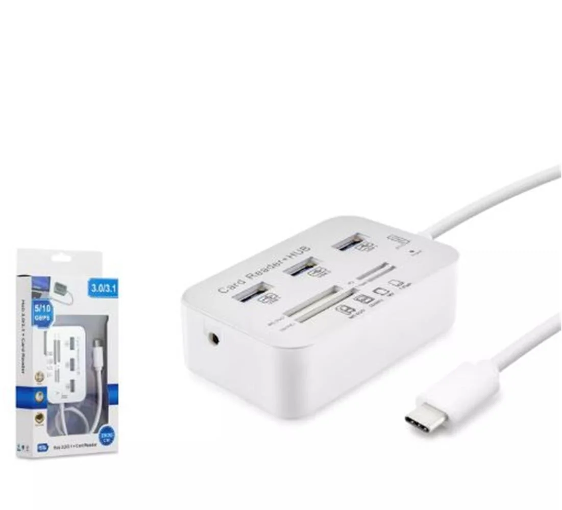 HADRON HDX7029 TYPE-C HUB COMBO 3-USB3.0 + MS + SD + M2 + TF 20CM 7IN1 BEYAZ