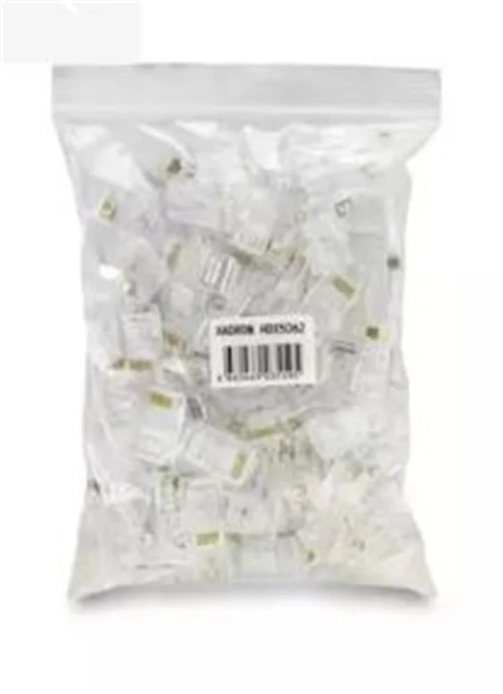 Hadron Hdx5062 Cat5 Konnektör Ez Rj45 Delikli 100Lü Paket Şeffaf