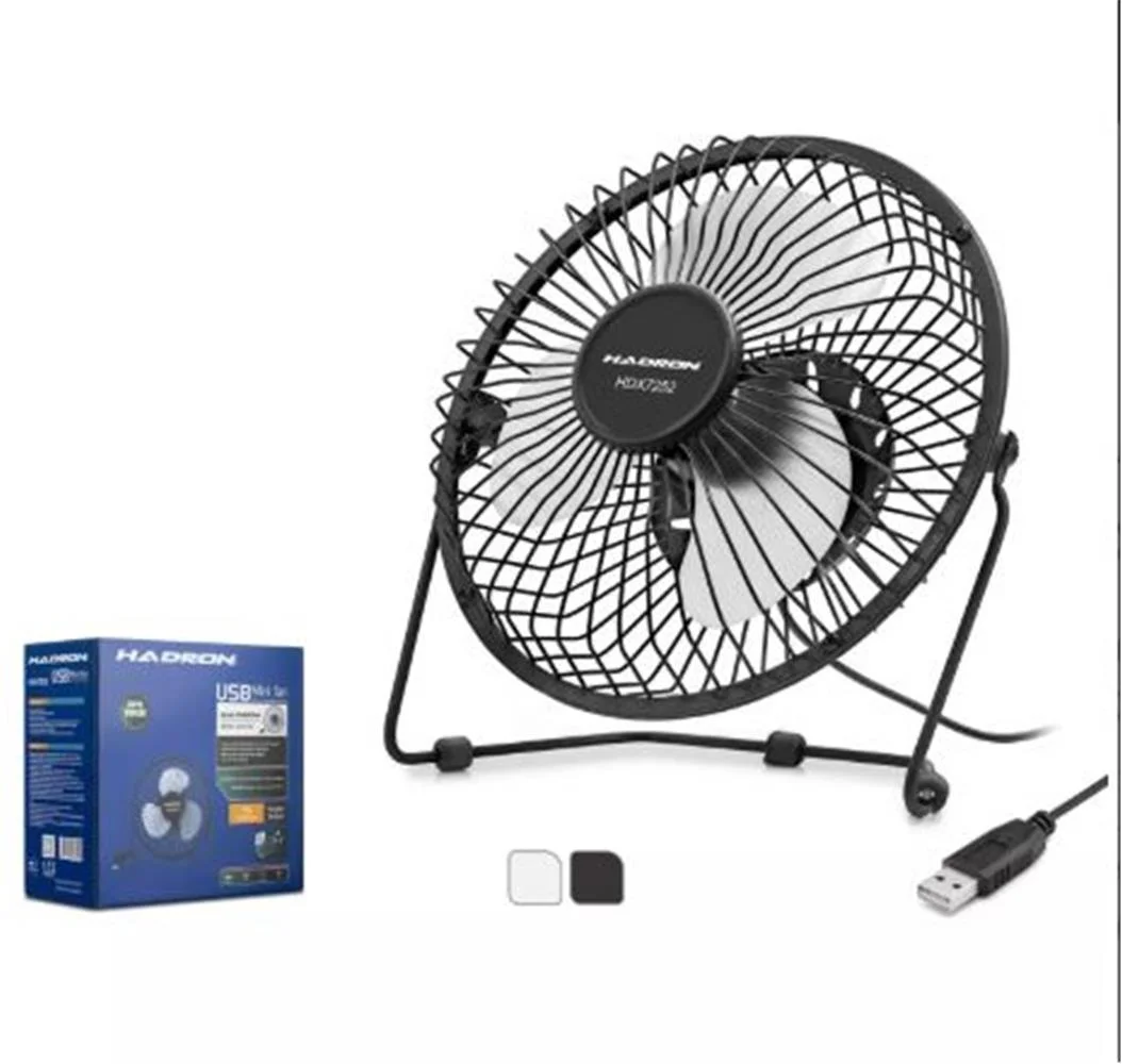 HADRON HDX7252 SİYAH VANTİLATÖR USB METAL18CM