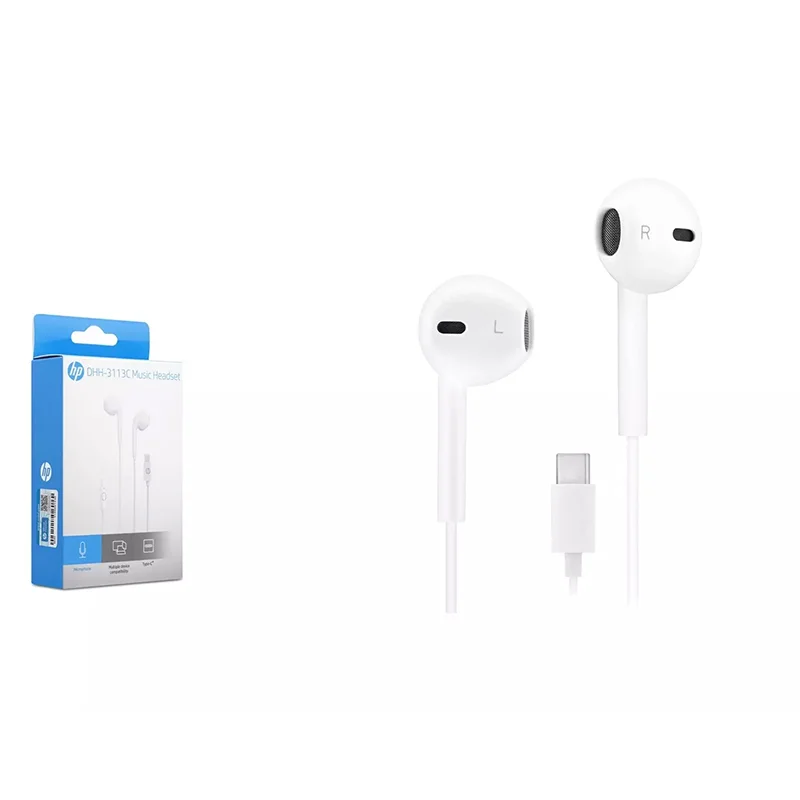 Hp DHH-3113C-WT Kablolu Kulakiçi Type-C Ses Kontrol Butonlu Mikrofonlu Beyaz Kulaklık
