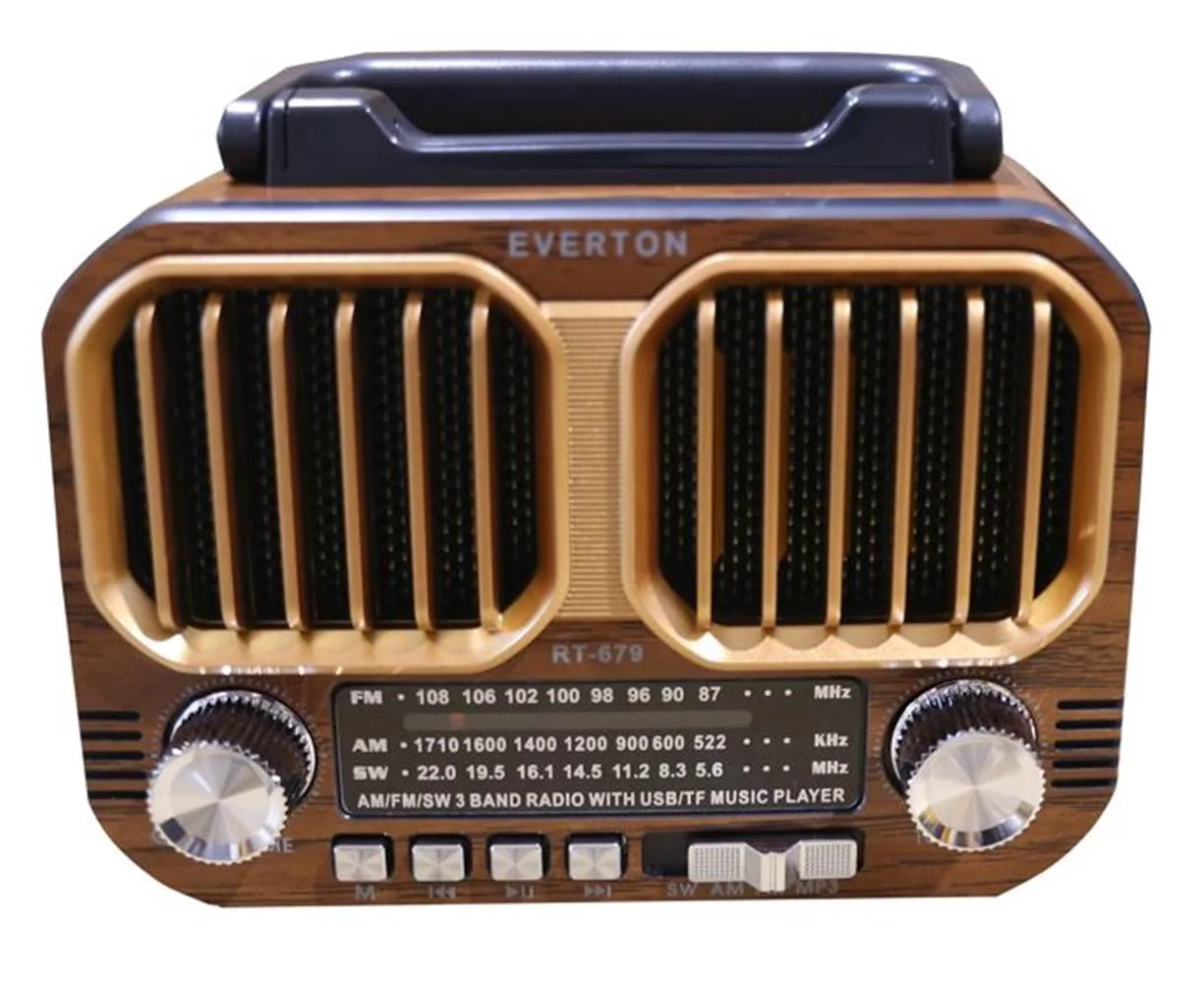 Everton RT-679  Bluetooth-USB-SD-FM Şarjlı Solarlı  Nostaljik Radyo