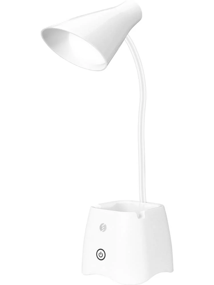 S-link SL-M9002 Usb Destekli Paslanmaz Çelik Beyaz Masa Üstü 12 SMD Ledli Okuma Lambası