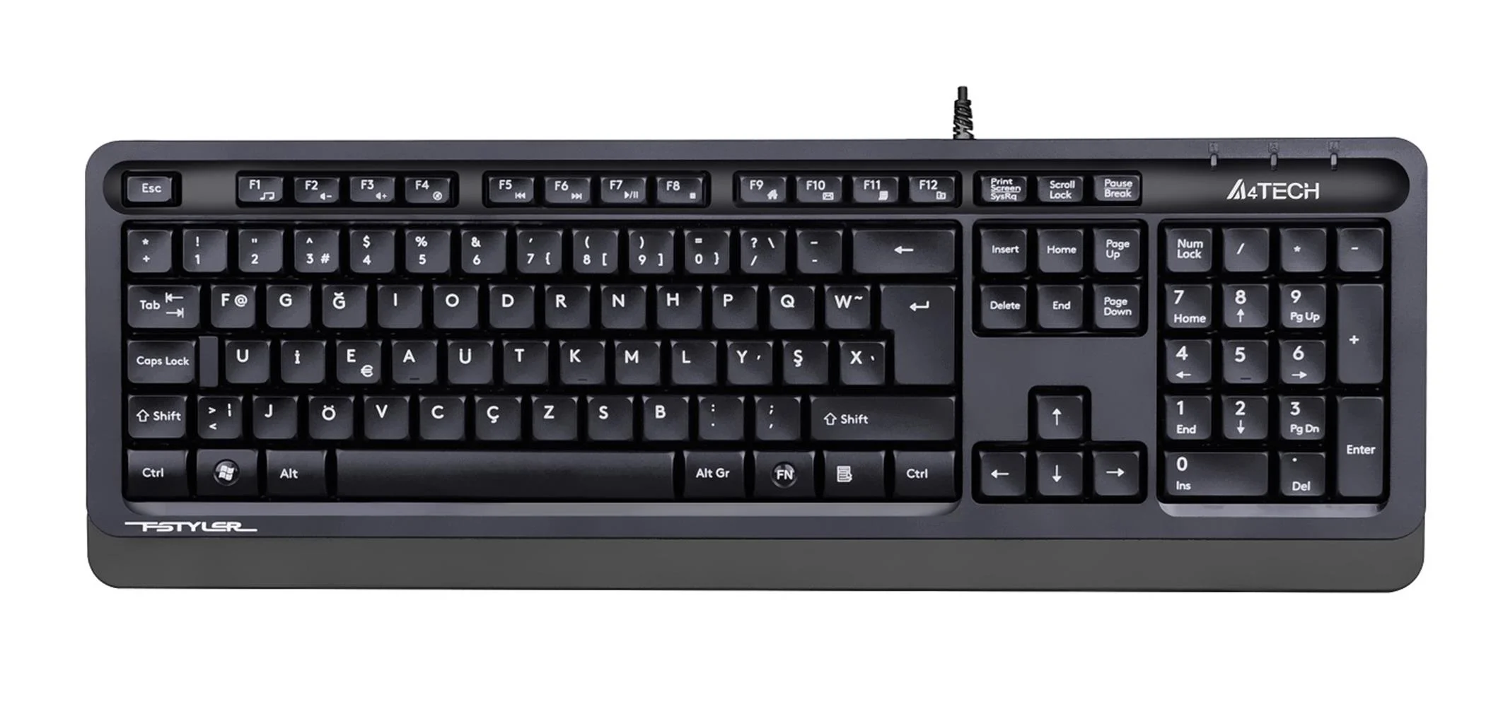 A4 Tech Fk10 F Usb Fsytyler Gri Tr Fn-Multimedya Klavye
