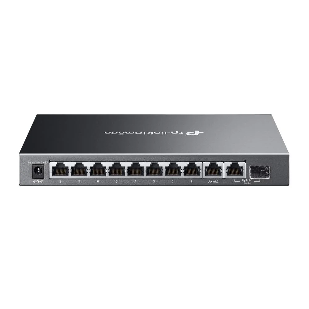 Omada Tp-Link ES210GMP 8 Port 10-100-1000 Poe+ Switch 1 Port SFP + 1 Port Uplink Cloud Switch