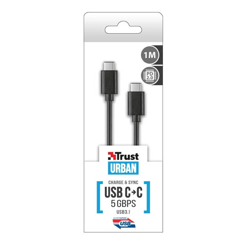 Trust 21177 USB3.1 USB-C-C Kablo 10Gbps PD2.0 1m