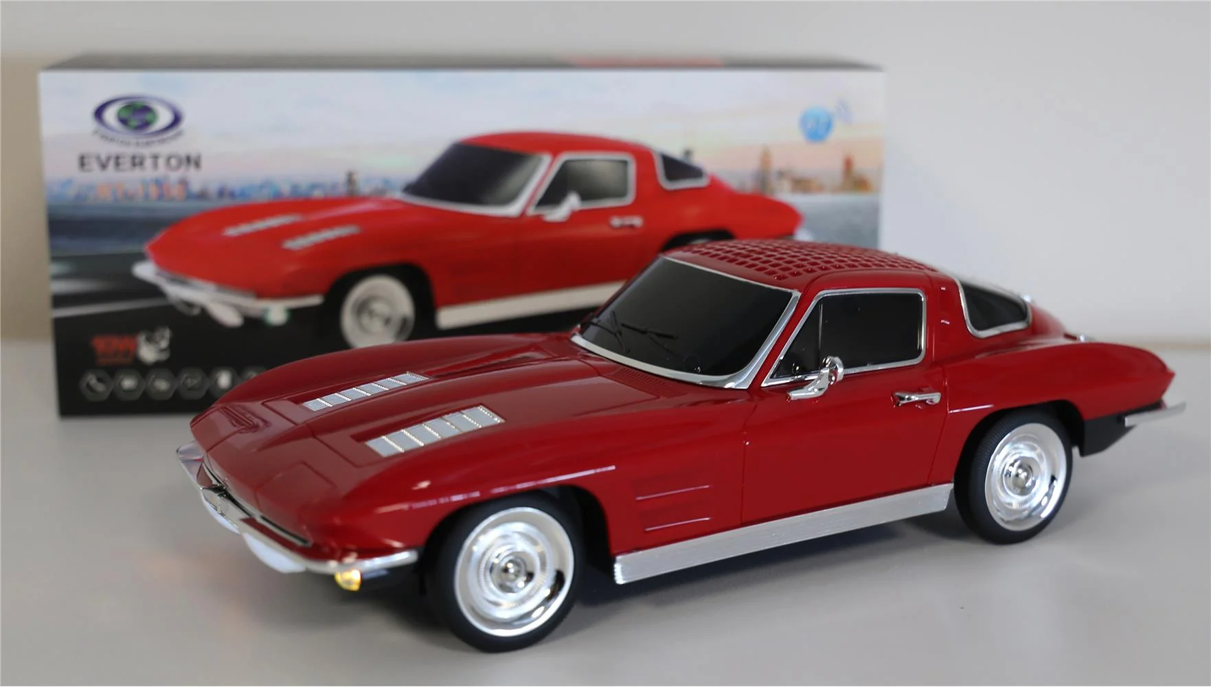 EVERTON RT-1956 Kırmızı Arabalı  Bluetooth Fm-Usb-Tf-Aux Şarjlı Nostaljik Radyo