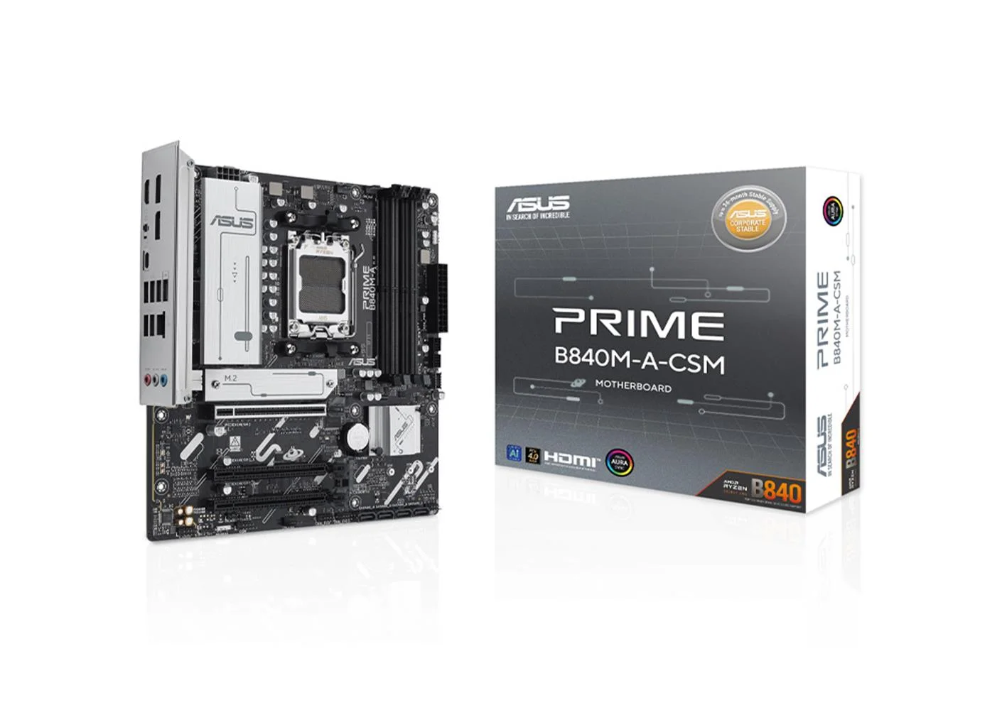 Asus Prime B840M-A-CSM Amd B840 Am5 Ddr5 7600 2Xdp Hdmı 3X M2 Usb3.2 Rgb Matx Anakart