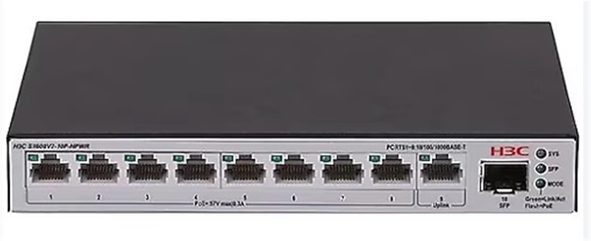 H3C S1600V2-18P-HPWR L2 16 port 10-100-1000 BASE-T PoE+ Portu 2 adet 1G SFP Portu 240W PoE+ Switch