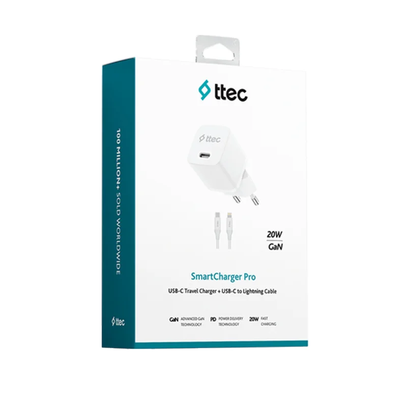 TTEC 2SCP01LB 20W PD HIZLI ŞARJ CİHAZI + TYPE C - LIGHTNING KABLO