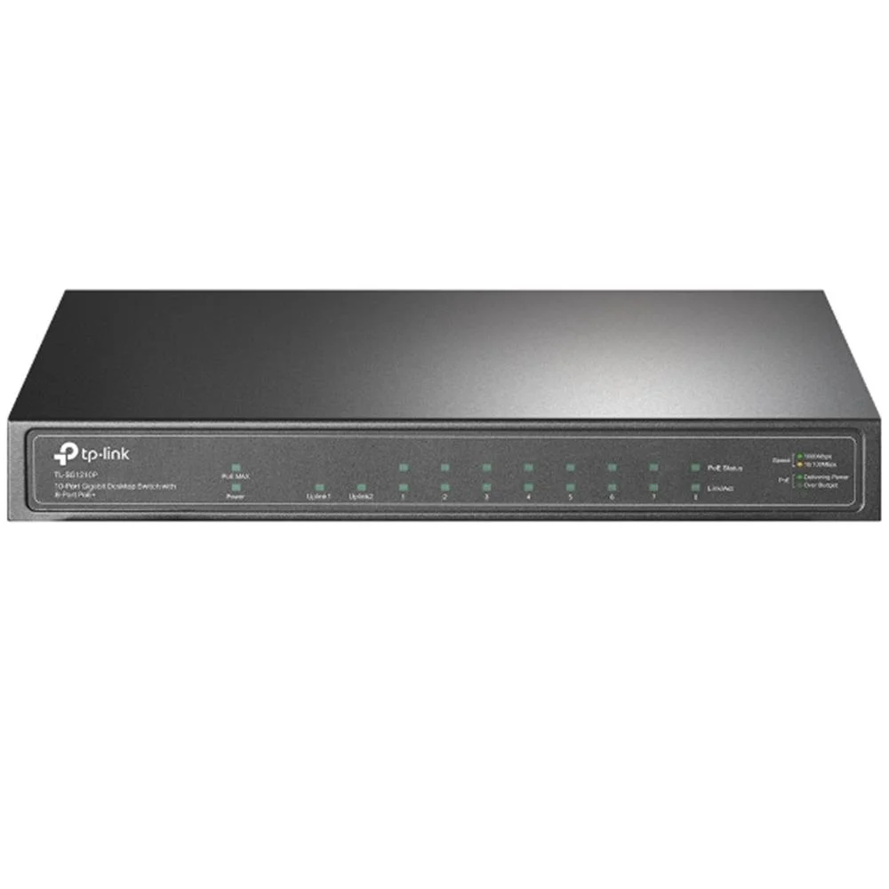Tp-Link TL-SG1210P 8 Port 10-100-1000 Poe+ Switch 1 Port SFP Çelik Kasa Rack Mount
