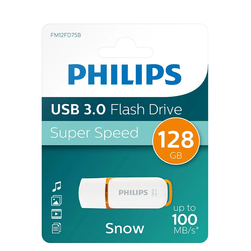 Philips Snow Edition Super Speed 3.0 USB flash sürücü, 128 GB, PC, dizüstü bilgisayar, bilgisayar veri depolama, okuma hızı 100 MB/s&amp;#39;ye kadar