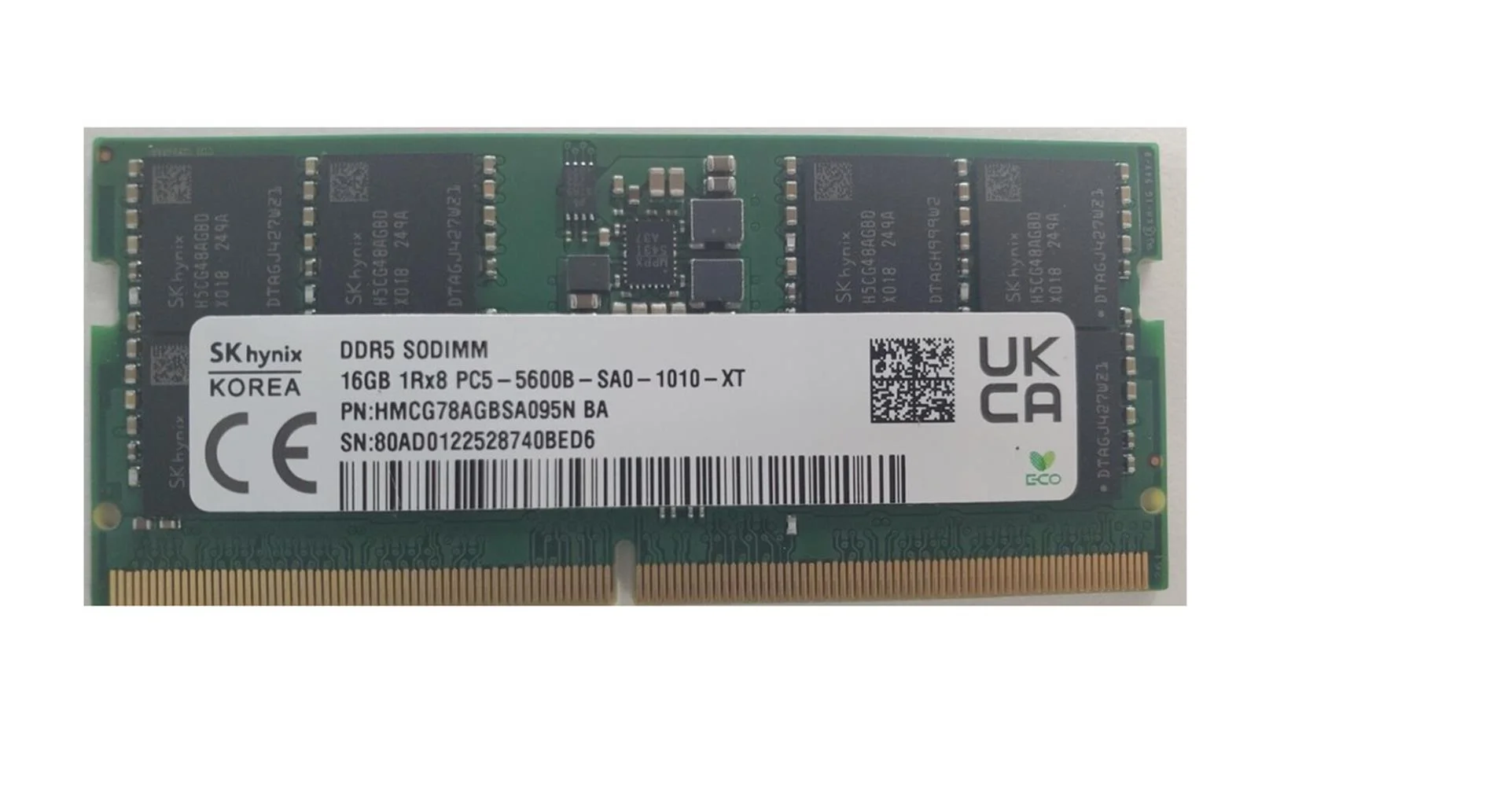 SK Hynix Sk-Hynix HMCG78AGBSA095N 16GB Ddr5 5600MT CL46 262 Pin Sodımm, 1.1V Notebook Ram Bellek