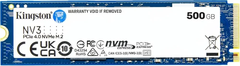Kingston 500GB NV3 PCIe 4.0 NVMe M.2 2280 SSD Disk SNV3S-500G SSD Disk