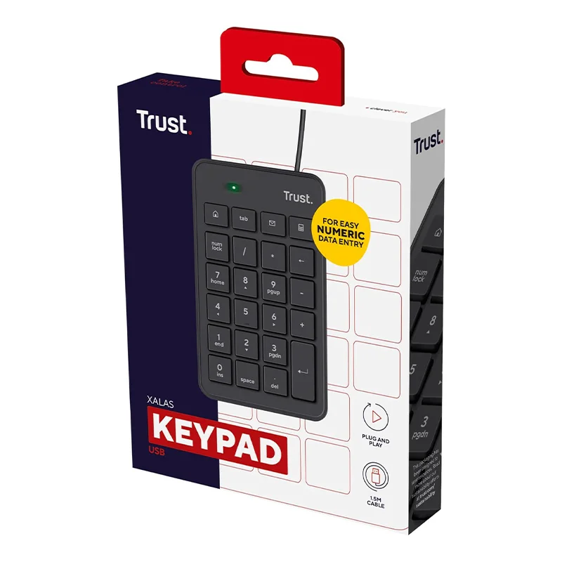Trust 22221 Xalas Usb Num Pad Keyboard