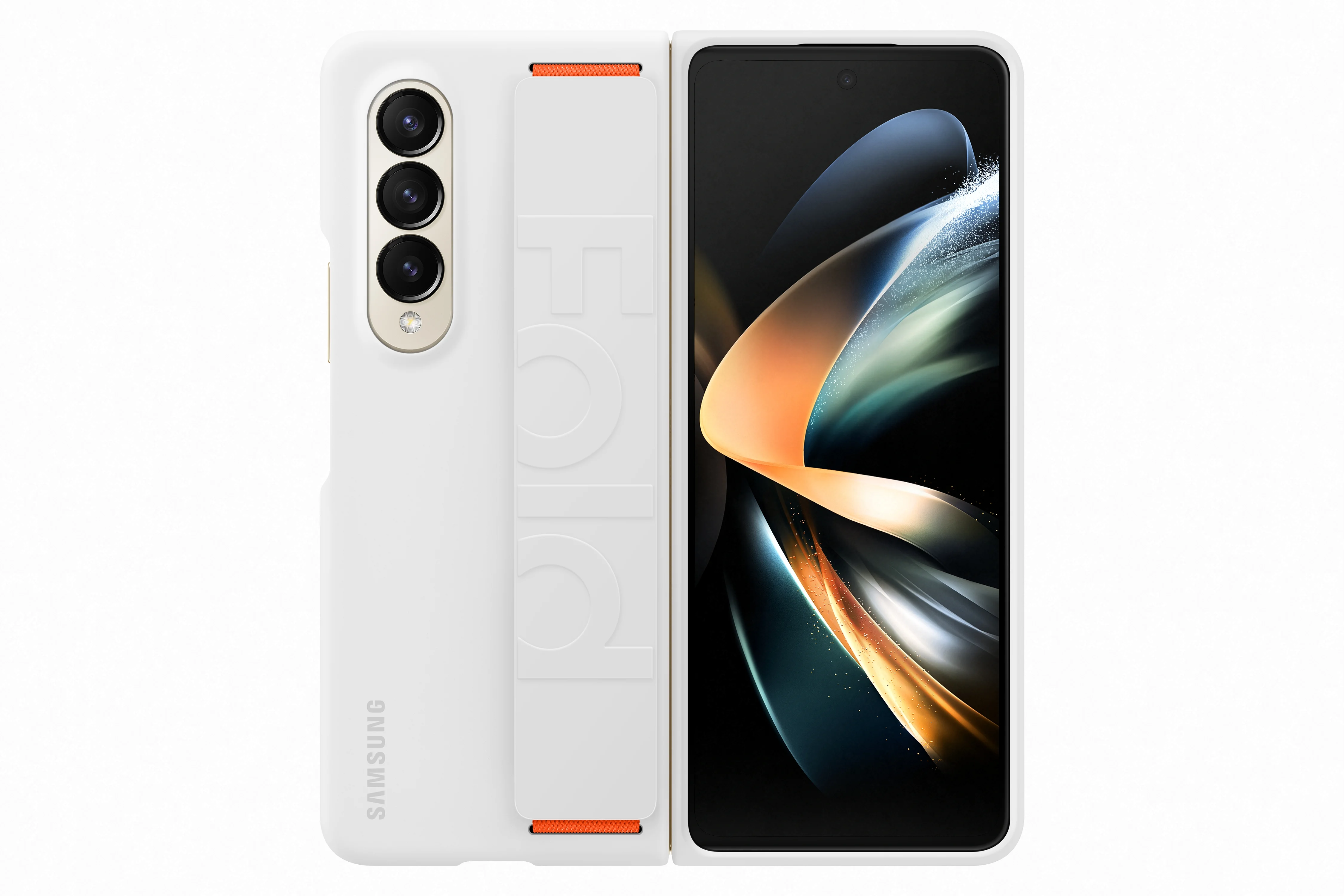 Samsung Galaxy Z Fold 4 Silikon Kavrama Kapağı - Beyaz