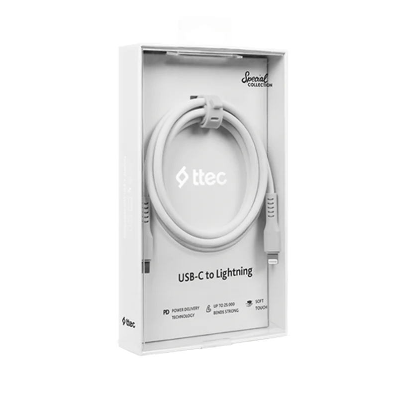 Ttec USB-C - Lightning Hızlı Şarj Kablosu 120cm Beyaz